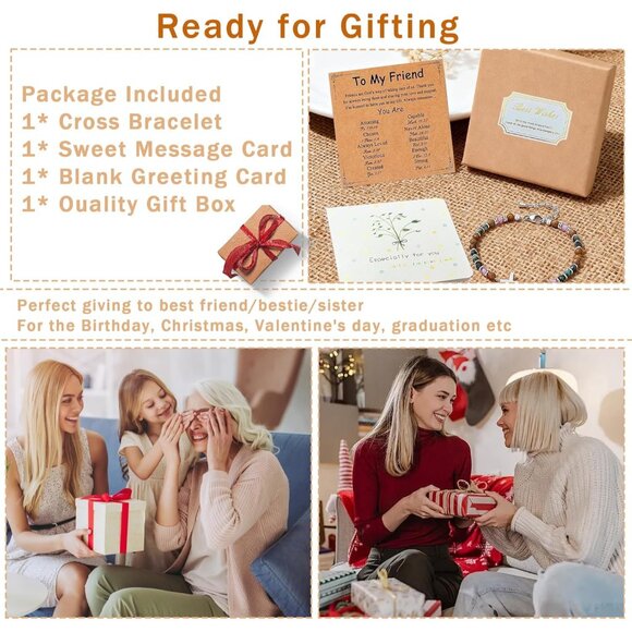 Women Cross Bracelet Stainless Steel Adjustable Faith Gift for Women - Picture 6 of 6